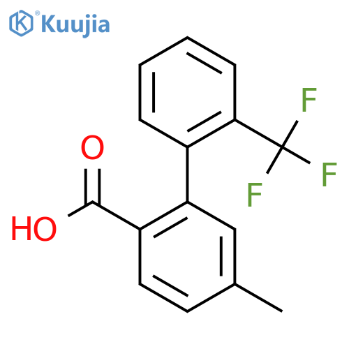 5-Methyl-2'-(trifluoromethyl)biphenyl-2-carboxylic acid structure