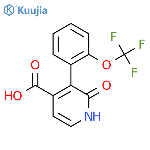2-Hydroxy-3-(2-(trifluoromethoxy)phenyl)isonicotinic acid structure