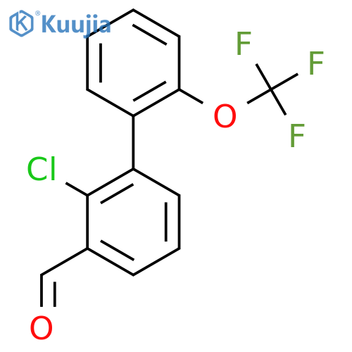 2-Chloro-2'-(trifluoromethoxy)biphenyl-3-carboxaldehyde structure