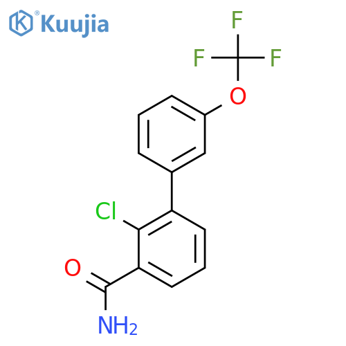 2-Chloro-3'-(trifluoromethoxy)biphenyl-3-carboxylic acid amide structure
