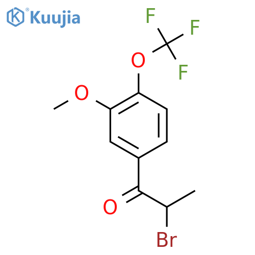 2-Bromo-3'-methoxy-4'-(trifluoromethoxy)propiophenone structure