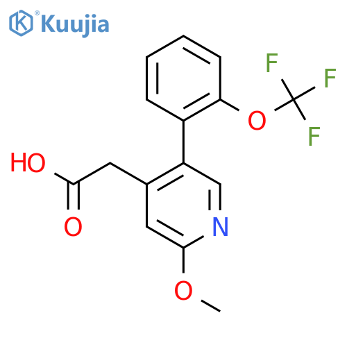 2-Methoxy-5-(2-(trifluoromethoxy)phenyl)pyridine-4-acetic acid structure