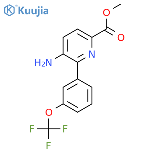 Methyl 5-amino-6-(3-(trifluoromethoxy)phenyl)picolinate structure