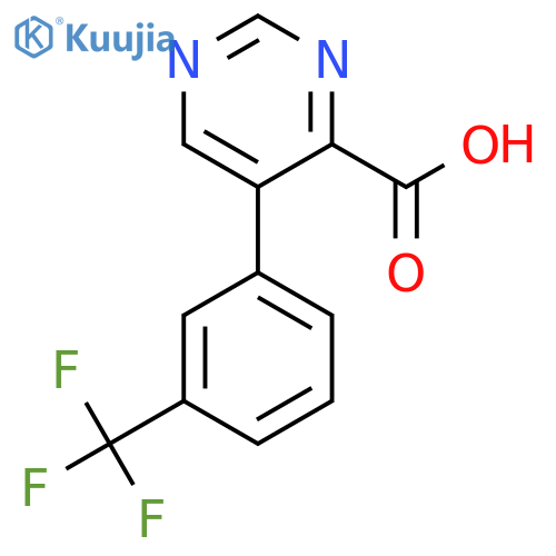 5-(3-(Trifluoromethyl)phenyl)pyrimidine-4-carboxylic acid structure