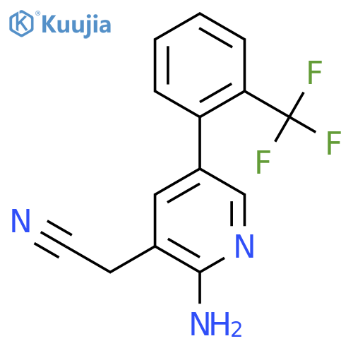 2-Amino-5-(2-(trifluoromethyl)phenyl)pyridine-3-acetonitrile structure