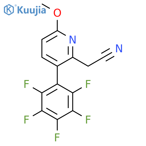 6-Methoxy-3-(perfluorophenyl)pyridine-2-acetonitrile structure