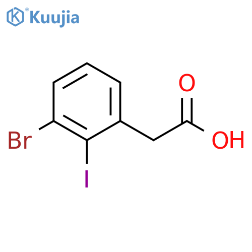 Benzeneacetic acid, 3-bromo-2-iodo- structure