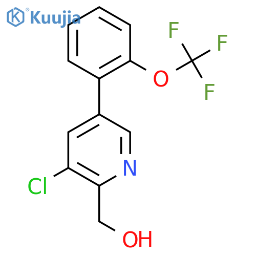 3-Chloro-5-(2-(trifluoromethoxy)phenyl)pyridine-2-methanol structure