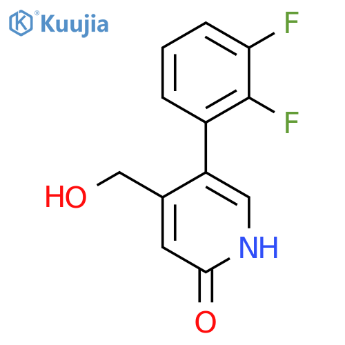5-(2,3-Difluorophenyl)-2-hydroxypyridine-4-methanol structure