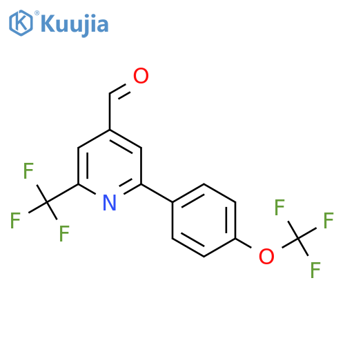 2-(4-(Trifluoromethoxy)phenyl)-6-(trifluoromethyl)isonicotinaldehyde structure