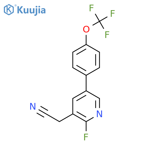 2-Fluoro-5-(4-(trifluoromethoxy)phenyl)pyridine-3-acetonitrile structure