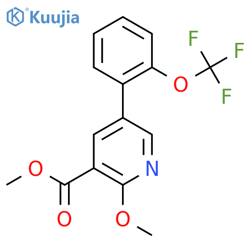 Methyl 2-methoxy-5-(2-(trifluoromethoxy)phenyl)nicotinate structure