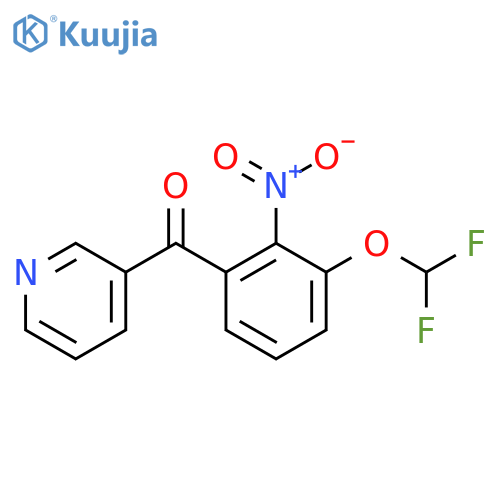 3-(3-(Difluoromethoxy)-2-nitrobenzoyl)pyridine structure