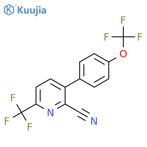 3-(4-(Trifluoromethoxy)phenyl)-6-(trifluoromethyl)picolinonitrile structure