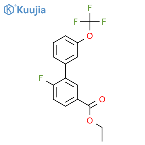 Ethyl 6-fluoro-3'-(trifluoromethoxy)biphenyl-3-carboxylate structure