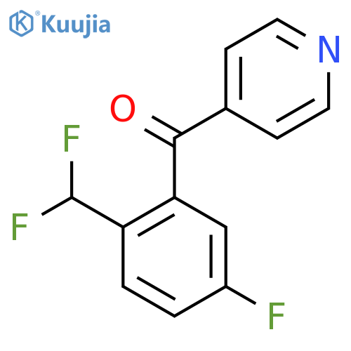 4-(5-Fluoro-2-(difluoromethyl)benzoyl)pyridine structure