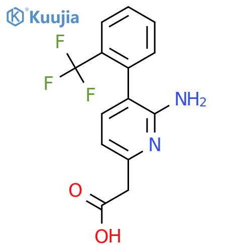 2-Amino-3-(2-(trifluoromethyl)phenyl)pyridine-6-acetic acid structure