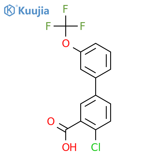2-chloro-5-[3-(trifluoromethoxy)phenyl]benzoic Acid structure