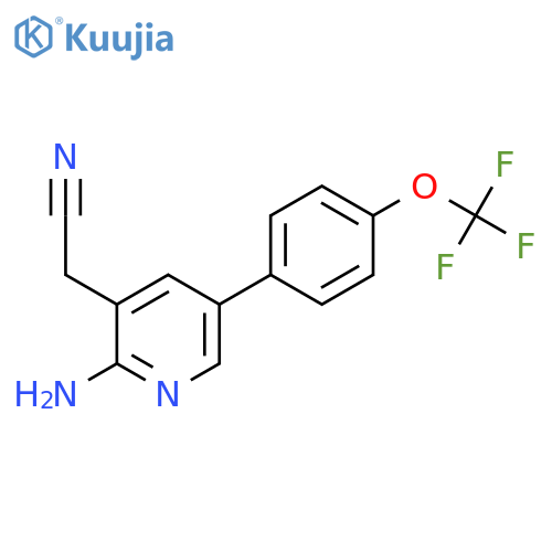 2-Amino-5-(4-(trifluoromethoxy)phenyl)pyridine-3-acetonitrile structure