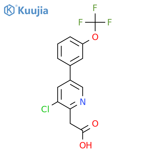 3-Chloro-5-(3-(trifluoromethoxy)phenyl)pyridine-2-acetic acid structure