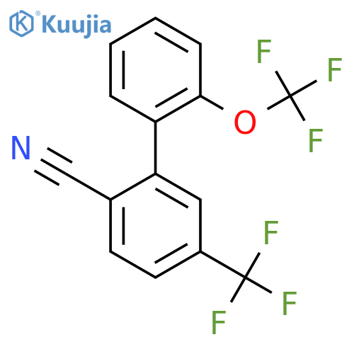 2-Cyano-2'-(trifluoromethoxy)-5-(trifluoromethyl)biphenyl structure