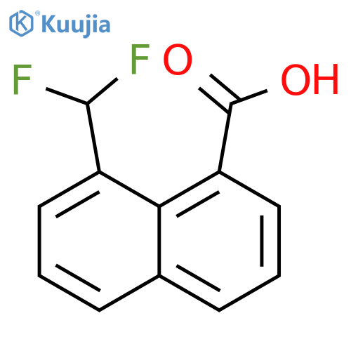 1-Naphthalenecarboxylic acid, 8-(difluoromethyl)- structure