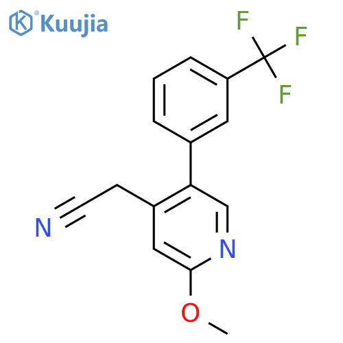 2-Methoxy-5-(3-(trifluoromethyl)phenyl)pyridine-4-acetonitrile structure