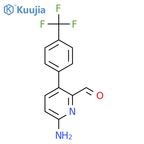 6-Amino-3-(4-(trifluoromethyl)phenyl)picolinaldehyde structure