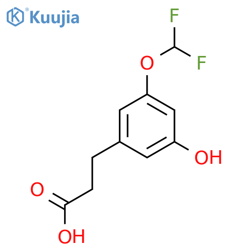 3-(3'-(Difluoromethoxy)-5'-hydroxyphenyl)propionic acid structure