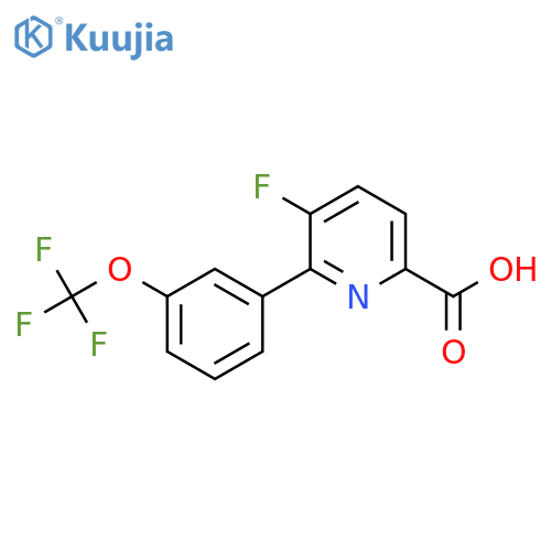 5-Fluoro-6-(3-(trifluoromethoxy)phenyl)picolinic acid structure