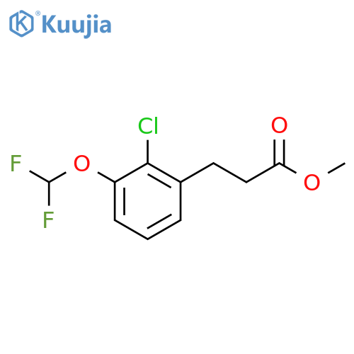 Methyl 3-(2'-chloro-3'-(difluoromethoxy)phenyl)propionate structure