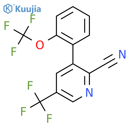 3-(2-(Trifluoromethoxy)phenyl)-5-(trifluoromethyl)picolinonitrile structure