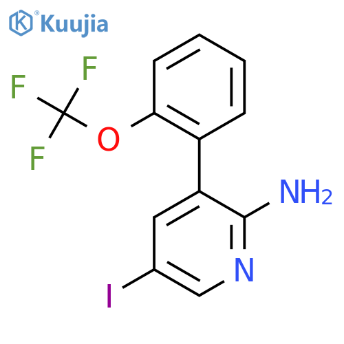 2-Amino-5-iodo-3-(2-(trifluoromethoxy)phenyl)pyridine structure