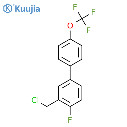 3-Chloromethyl-4-fluoro-4'-(trifluoromethoxy)biphenyl structure