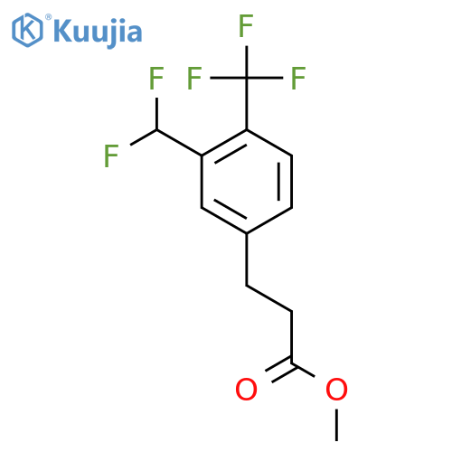 Methyl 3-(3'-(difluoromethyl)-4'-(trifluoromethyl)phenyl)propionate structure