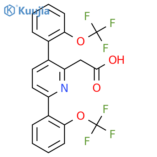 3,6-Bis(2-(trifluoromethoxy)phenyl)pyridine-2-acetic acid structure