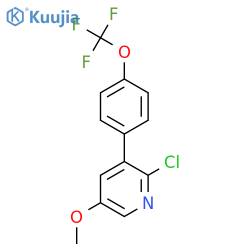 2-Chloro-5-methoxy-3-(4-(trifluoromethoxy)phenyl)pyridine structure