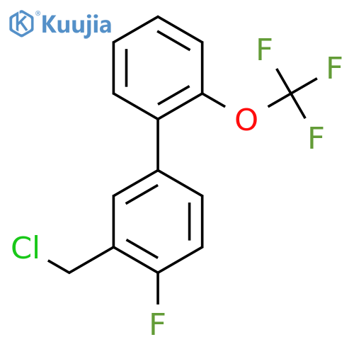 3-Chloromethyl-4-fluoro-2'-(trifluoromethoxy)biphenyl structure