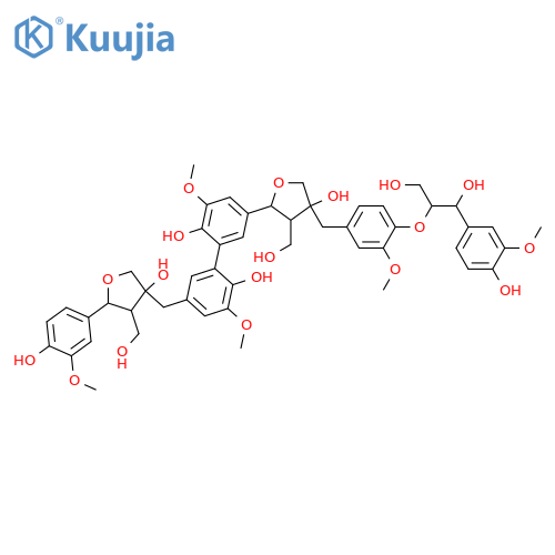 [1,1'-Biphenyl]-2,2'-diol,3,3'-dimethoxy-5-[tetrahydro-4-hydroxy-4-[[4-[2-hydroxy-2-(4-hydroxy-3-methoxyphenyl)-1-(hydroxymethyl)ethoxy]-3-methoxyphenyl]methyl]-3-(hydroxymethyl)-2-furanyl]-5'-[[tetrahydro-3-hydroxy-5-(4-hydroxy-3-methoxyphenyl)-4-(hydroxymethyl)-3-furanyl]methyl]-,stereoisomer structure
