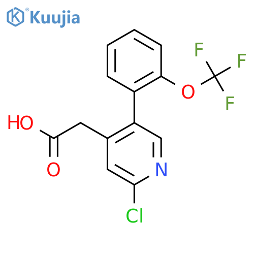 2-Chloro-5-(2-(trifluoromethoxy)phenyl)pyridine-4-acetic acid structure