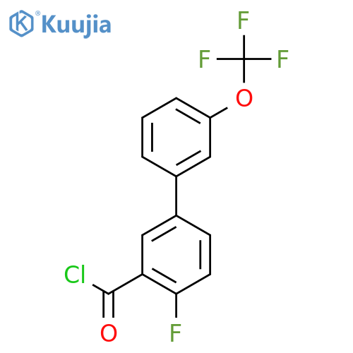 4-Fluoro-3'-(trifluoromethoxy)biphenyl-3-carbonyl chloride structure