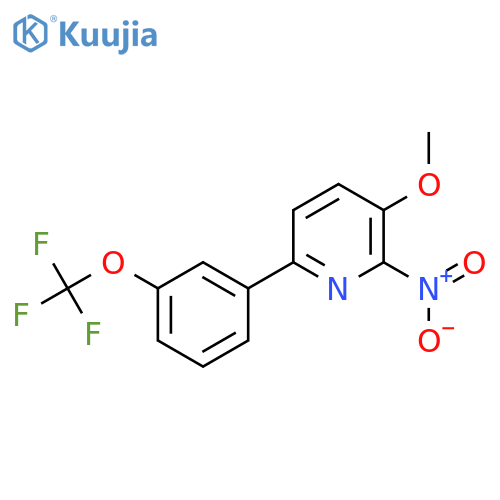 3-Methoxy-2-nitro-6-(3-(trifluoromethoxy)phenyl)pyridine structure