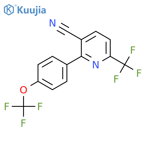 2-(4-(Trifluoromethoxy)phenyl)-6-(trifluoromethyl)nicotinonitrile structure