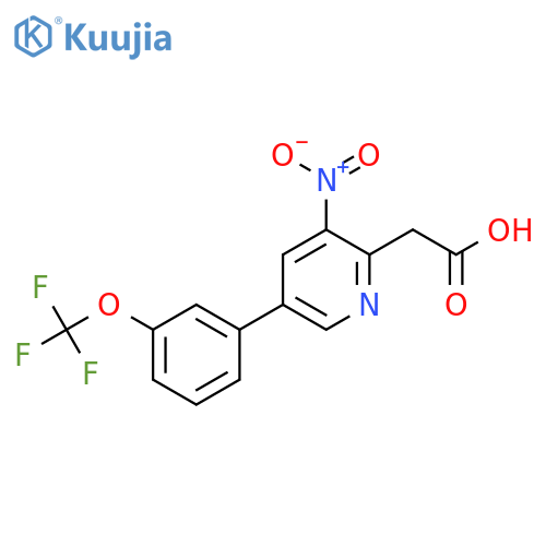 3-Nitro-5-(3-(trifluoromethoxy)phenyl)pyridine-2-acetic acid structure
