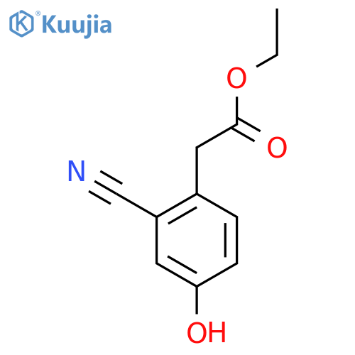 Ethyl 2-cyano-4-hydroxyphenylacetate structure