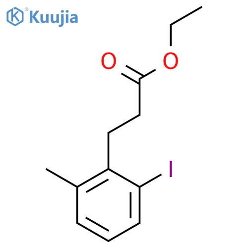 Ethyl 3-(2'-iodo-6'-methylphenyl)propionate structure