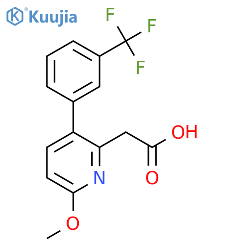 6-Methoxy-3-(3-(trifluoromethyl)phenyl)pyridine-2-acetic acid structure