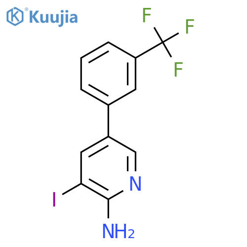 2-Amino-3-iodo-5-(3-(trifluoromethyl)phenyl)pyridine structure