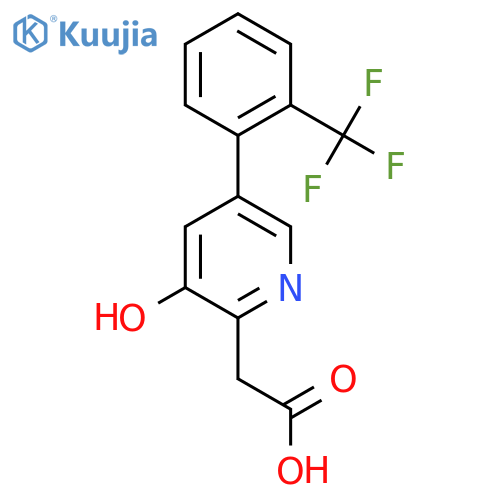 3-Hydroxy-5-(2-(trifluoromethyl)phenyl)pyridine-2-acetic acid structure