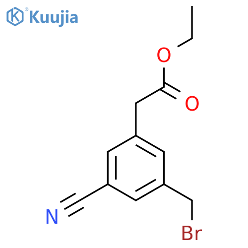 Ethyl 3-(bromomethyl)-5-cyanophenylacetate structure